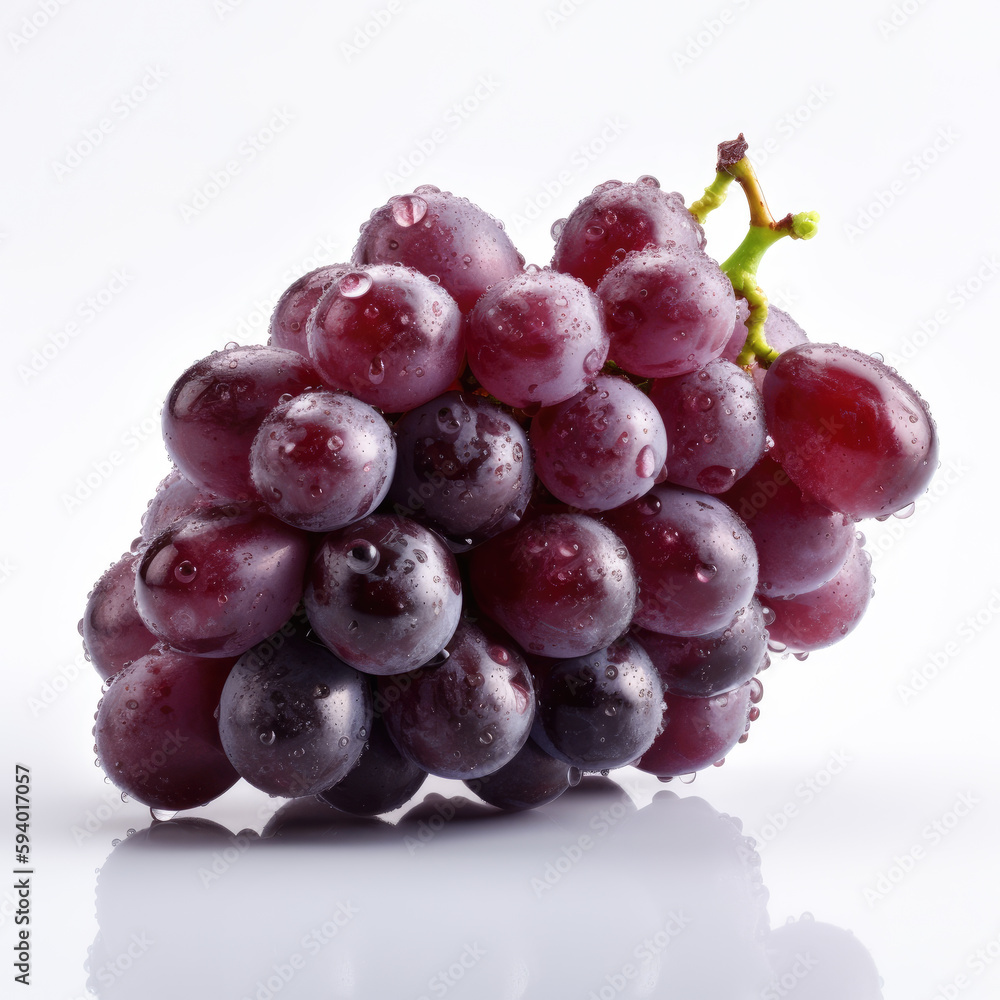 A stunningly cinematic shot of a sweet grape. The red grape looks vibrant and juicy, perfectly illuminated by accent lighting against a pure white background. A stunningly cinematic shot of a sweet grape. The red grape looks vibrant and juicy, perfectly illuminated by accent lighting against a pure white background.
