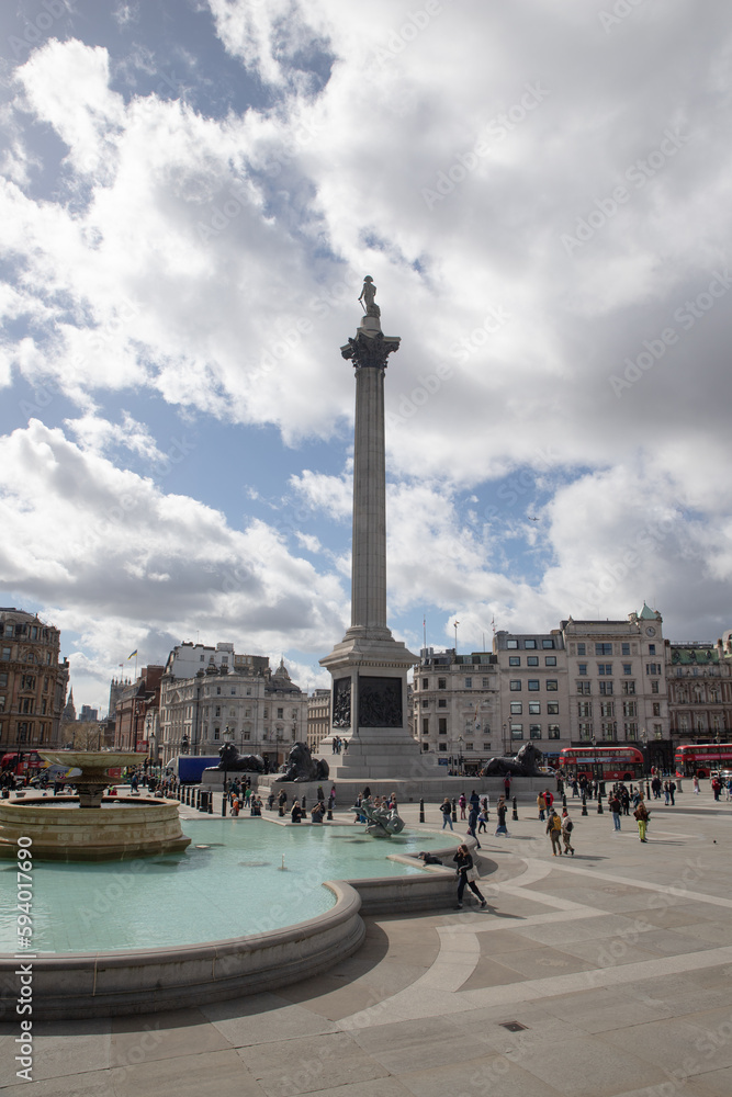 The beautiful Trafalgar Square in London