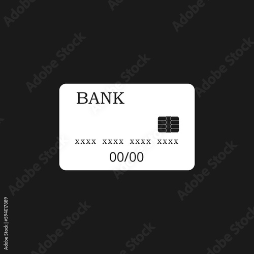 Credit Card icon isolated on black background