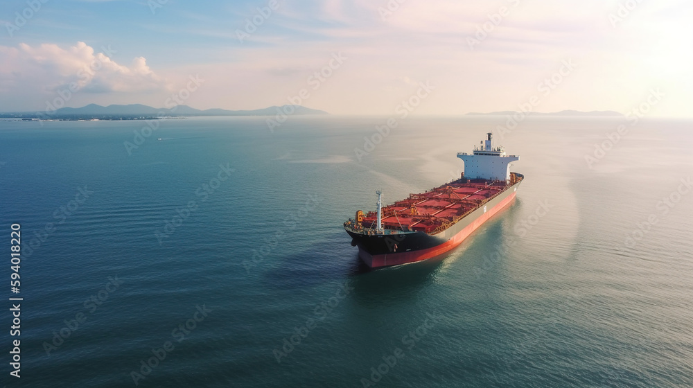 Aerial view oil and gas petrochemical tanker, Refinery industry cargo