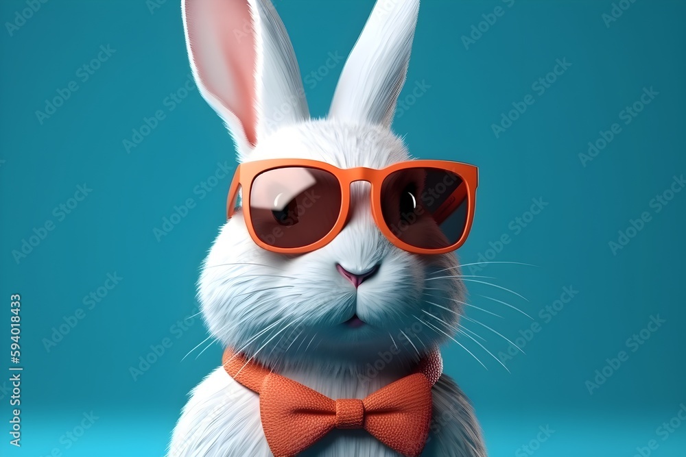 easter bunny rabbit in sunglasses easter bunny rabbit in sunglasses