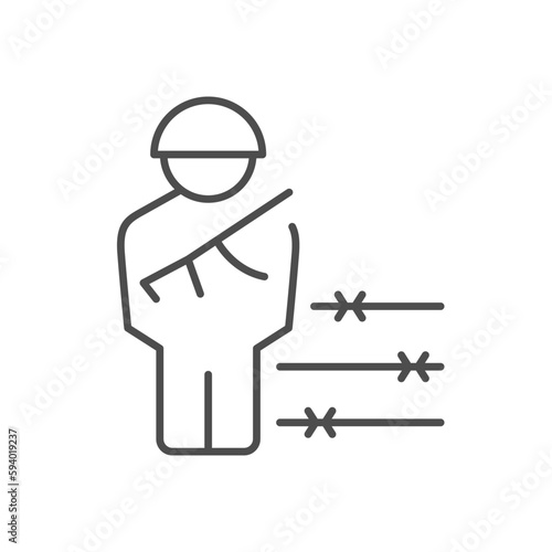 Soldier and border line icon