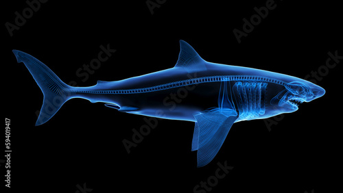 3d illustration of a great white shark's skeletal system © Sebastian Kaulitzki