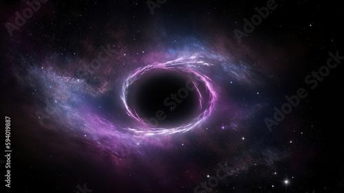 Black Hole inside Shining Nebula Deep Space Surrounded by Twinkling Galaxy Stardust Enchanting Background © Syntetic Dreams