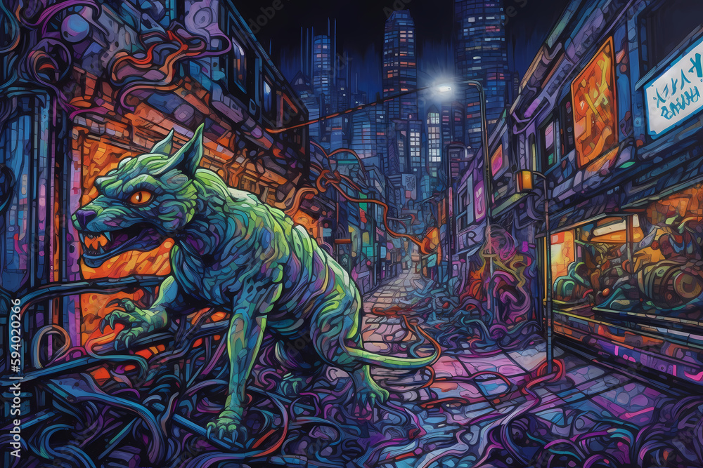Electric Colors and Cyberpunk Vibes: Neon Graffiti Painting Close-Up That Will Ignite Your Imagination, Generative AI Electric Colors and Cyberpunk Vibes: Neon Graffiti Painting Close-Up That Will Ignite Your Imagination, Generative AI
