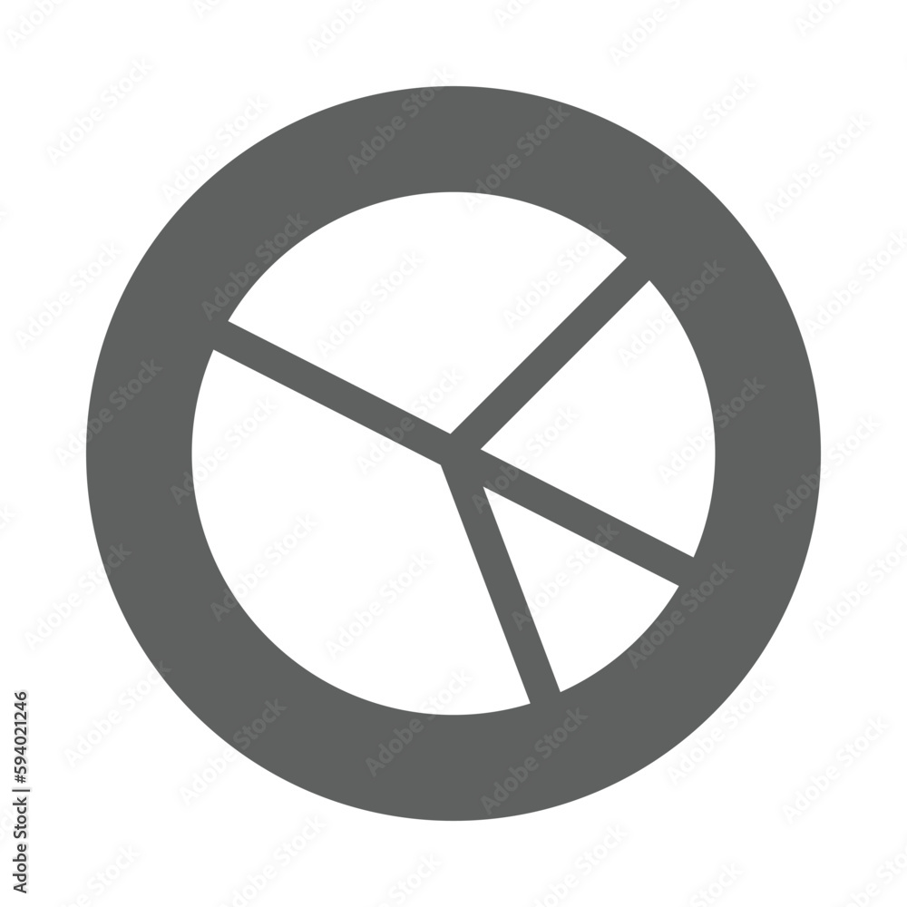Obraz premium Chart, diagram, pie icon. Gray vector graphics.