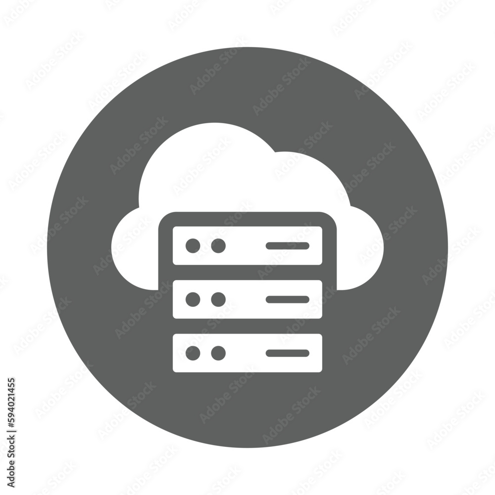 Cloud, database, storage icon. Gray vector graphics. Cloud, database, storage icon. Gray vector graphics.