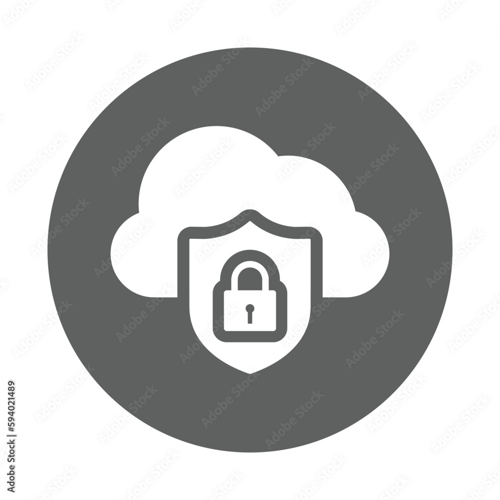 Cloud, protection, security icon. Gray vector graphics. Cloud, protection, security icon. Gray vector graphics.