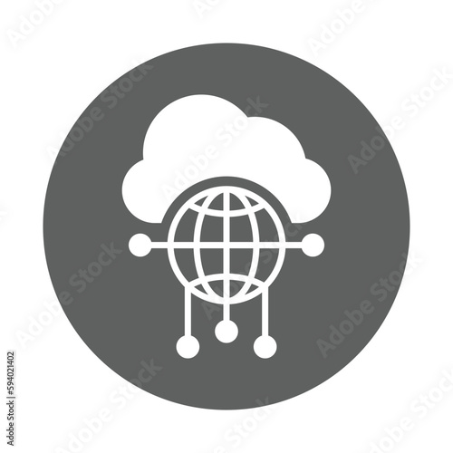 Cloud, connectivity, network icon. Gray vector graphics.