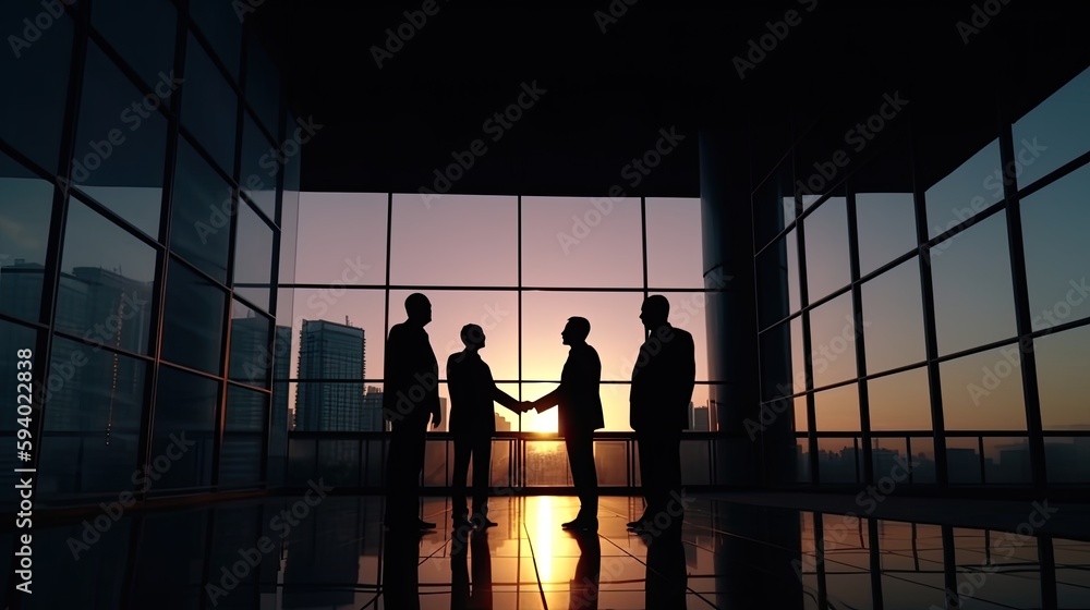 Conclusion of a contract shaking hands among businessmans