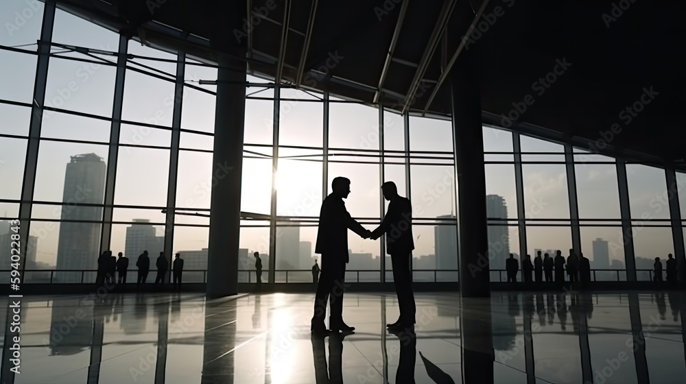 Conclusion of a contract shaking hands among businessmans