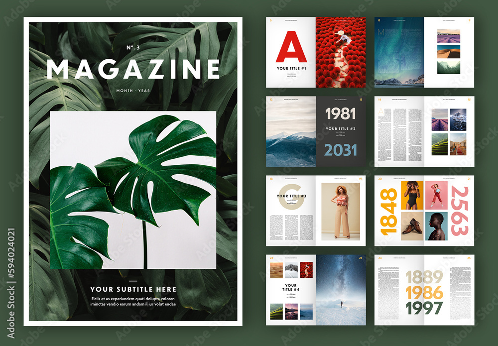 Colorful Magazine Layout Stock Template | Adobe Stock