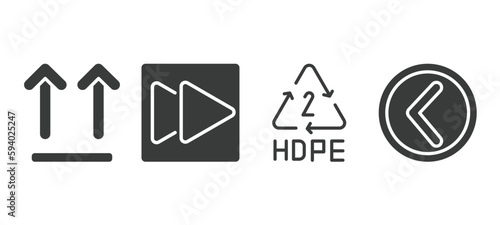 set of user interface filled icons. user interface glyph icons included up side, forward button, hdpe 2, round left button vector.