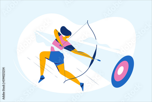 Athlete archery with Arrow and target vector illustration