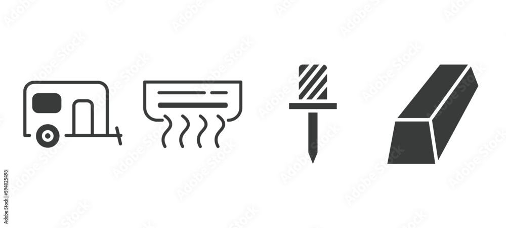 set of tools and utensils filled icons. tools and utensils glyph icons included house on wheels, air conditioning, auger, metal vector. set of tools and utensils filled icons. tools and utensils glyph icons included house on wheels, air conditioning, auger, metal vector.