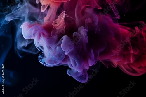 dramatic smoke and fog in contrasting vivid red, blue, and purple colors. vivid and intense abstract background or wallpaper. generative AI