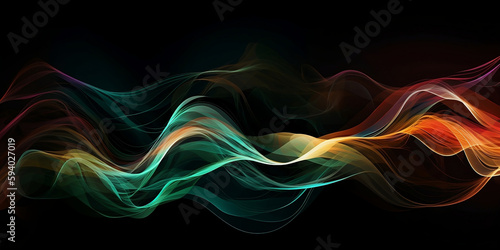 background waves and particles, technologies, 3D rendering