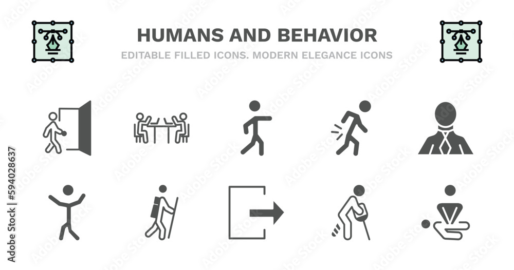 set of humans and behavior filled icons. humans and behavior glyph icons such as public work, man pointing, pain, businessman with tie, man dancing, man dancing, in hike, out, broken leg, cpr set of humans and behavior filled icons. humans and behavior glyph icons such as public work, man pointing, pain, businessman with tie, man dancing, man dancing, in hike, out, broken leg, cpr
