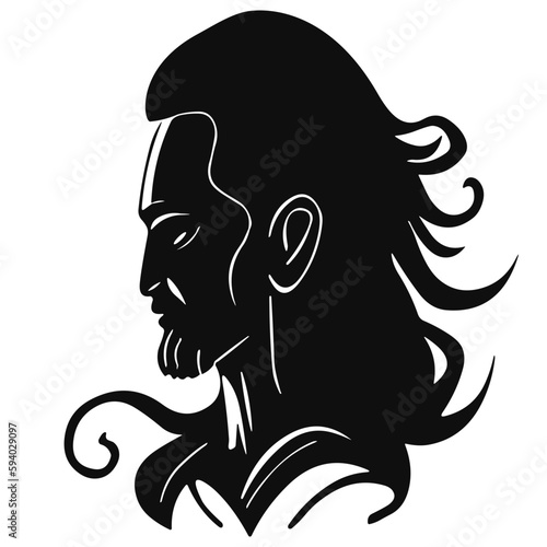 Shiva God Silhouette Logo