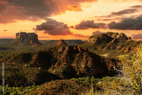 Beautiful sunset at Sedona Arizona  USA.