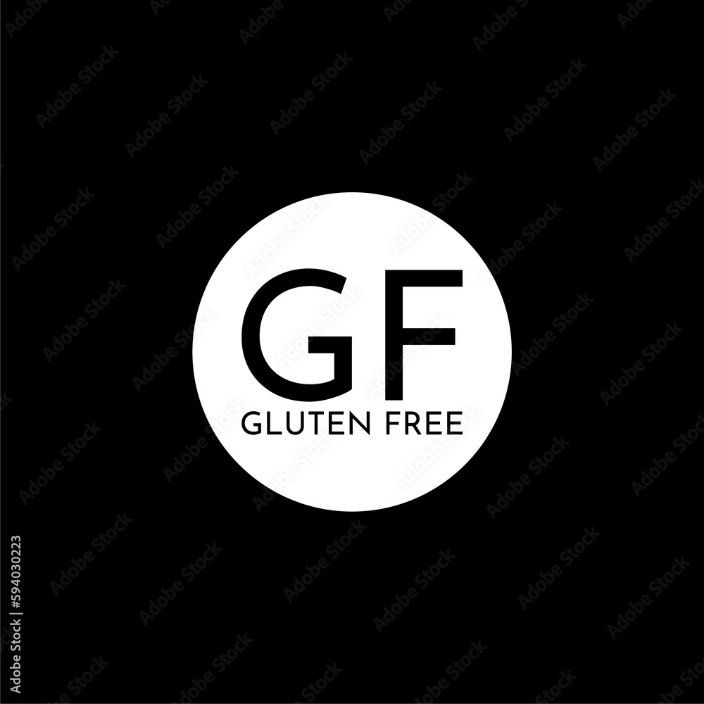 Gluten free grain icon isolated on black background Gluten free grain icon isolated on black background