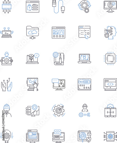 Game design line icons collection. imagination, narrative, gameplay, mechanics, immersion, balance, prototype vector and linear illustration. concept,iteration,user-friendly outline signs set