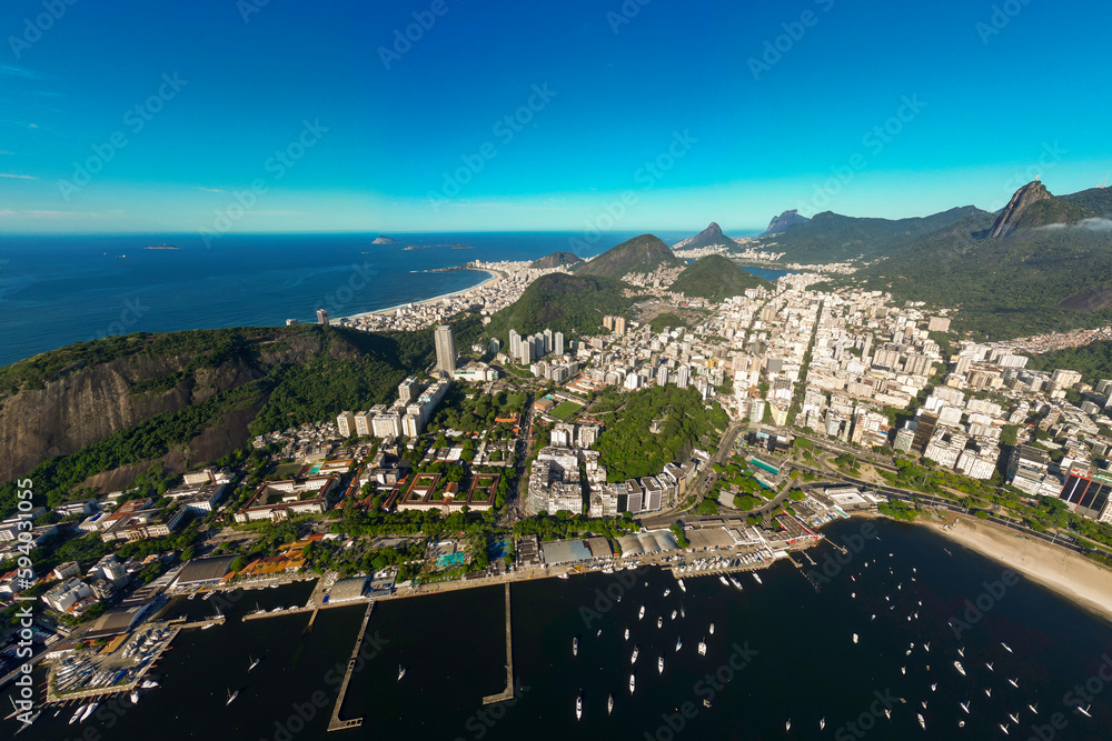 Aerial View of Rio de Janeiro City With Mountains and Guanabara Bay