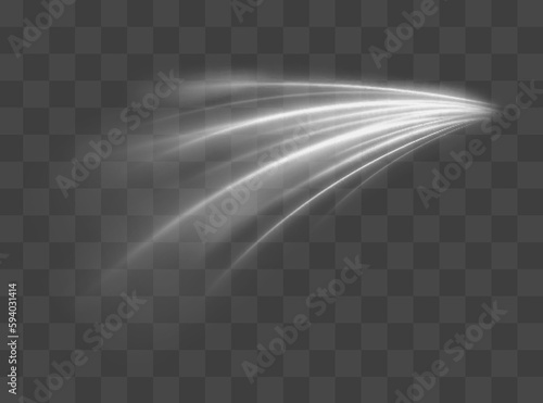 High speed. Abstract technology background concept. Motion speed and blur. Glowing white speed lines. Dynamic lines or rays. Light trail wave, fire path trace line.