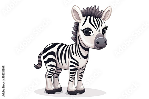 Baby Zebra Sticker On Isolated Transparent Background  Png  Logo. Generative AI 