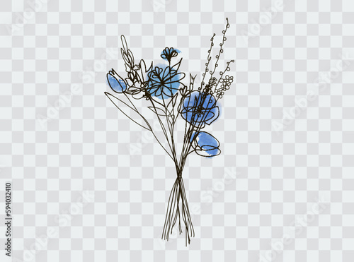 Floral background ditsy garden bllom. Botanical dsign nature boho vintage plant bouquet , minimal decoration