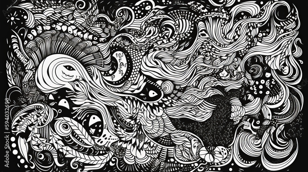 Abstract line doodle shape. Generative AI
Abstract line doodle shape. Generative AI