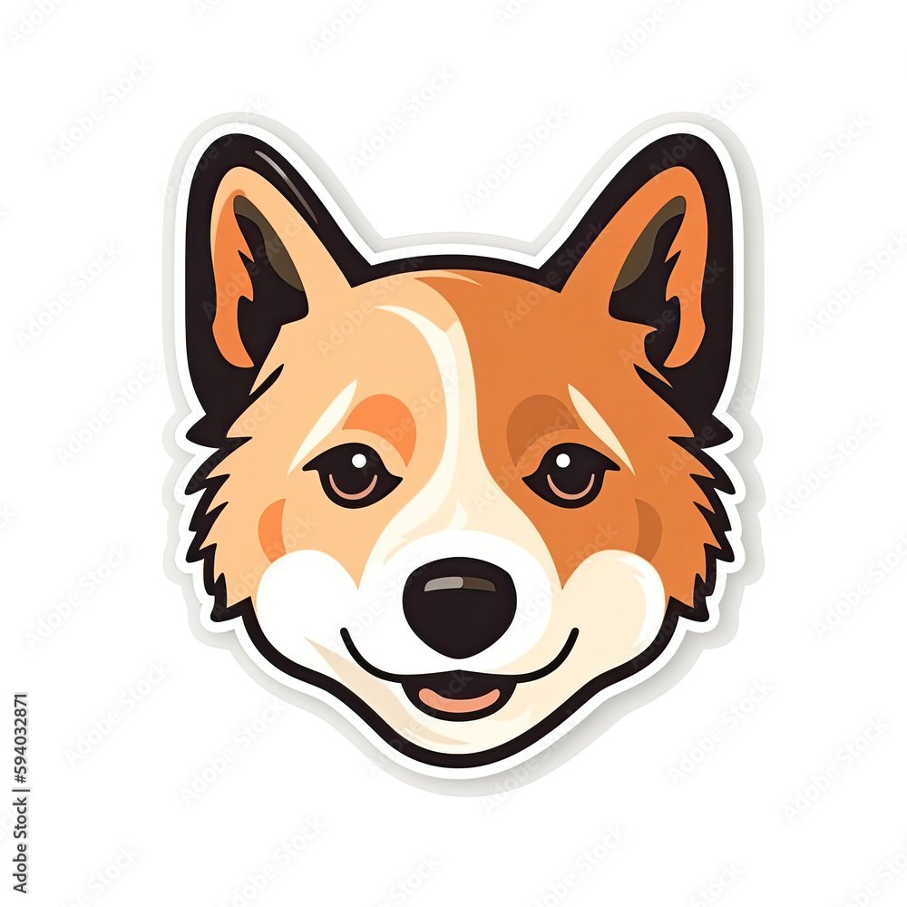 Dog Face Sticker On Isolated Transparent Background, Png, Logo. Generative AI 