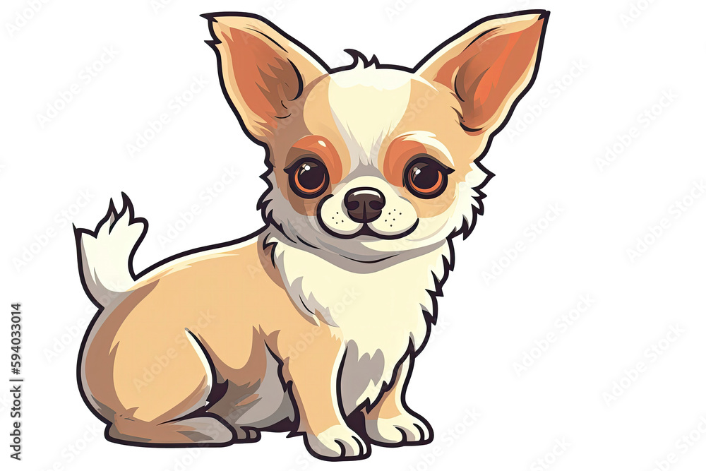 Chihuahua Dog Sticker On Isolated Transparent Background, Png, Logo. Generative AI  