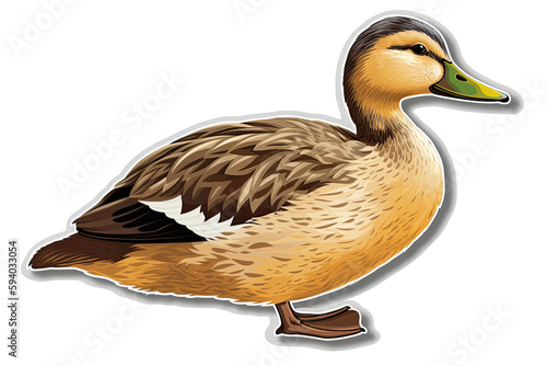 Duck Sticker On Isolated Transparent Background, Png, Logo. Generative AI 