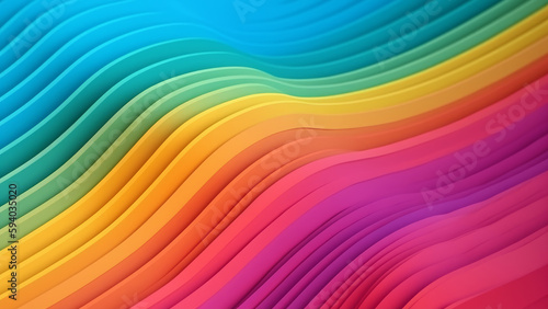 Abstract rainbow wave line background Generative AI