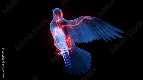 Billede på lærred 3d illustration of a pigeon's cardiovascular system