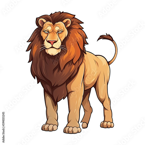 Proud Lion Face Sticker On Isolated Transparent Background  Png  Logo. Generative AI