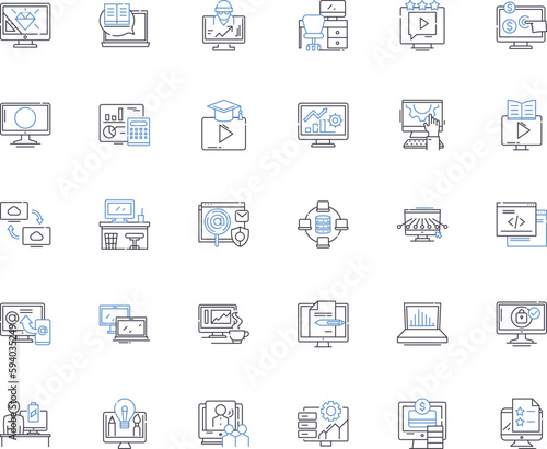 Digital Connectivity line icons collection. internet, wireless, broadband, connectivity, G, IoT, Wi-Fi vector and linear illustration. broadband,nerk,broadband outline signs set