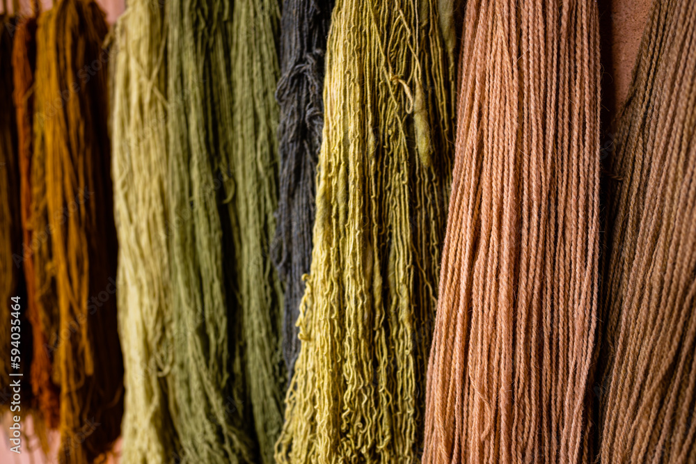 Horizontal Photo of Hand-dyed Wool Threads in Gradient Colors Horizontal Photo of Hand-dyed Wool Threads in Gradient Colors