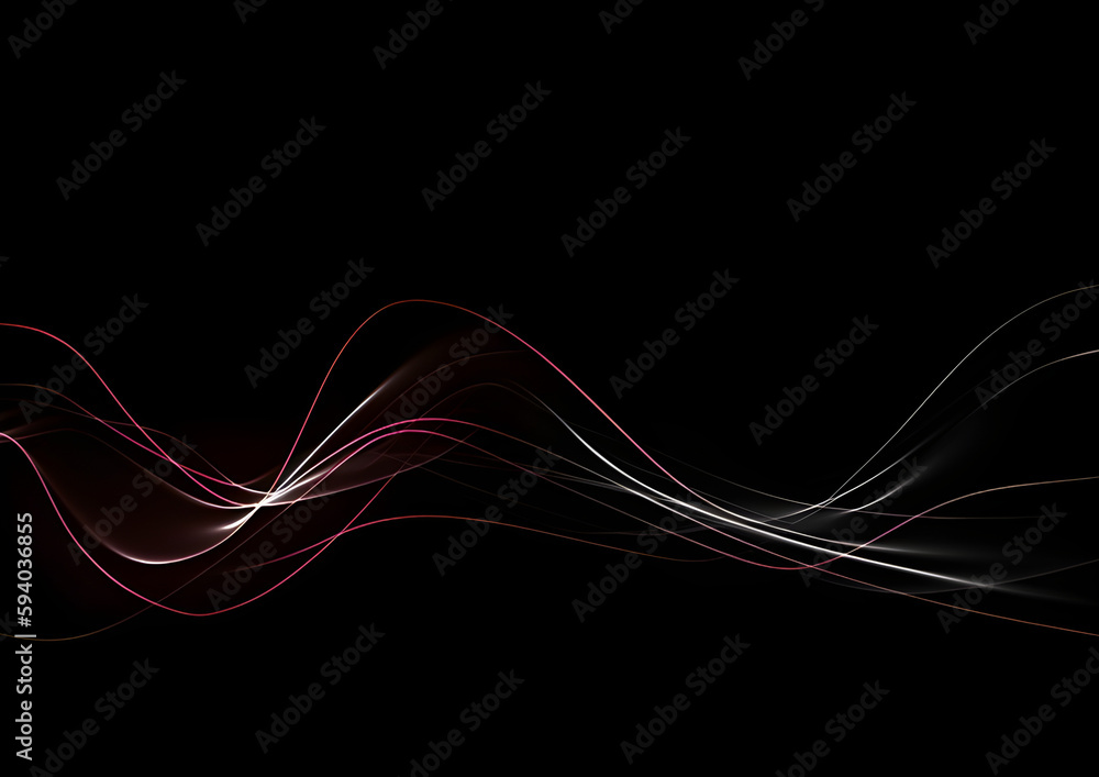 Naklejka premium Elegant abstract light line effect on black background