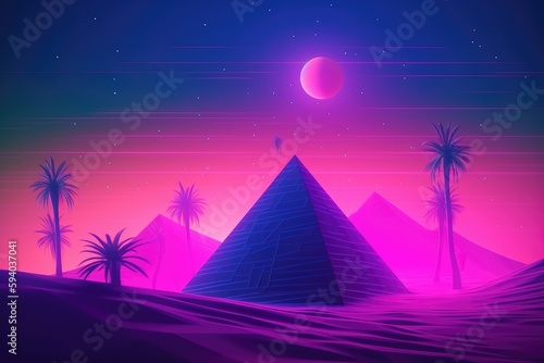 Futuristic Synthwave Pyramid 