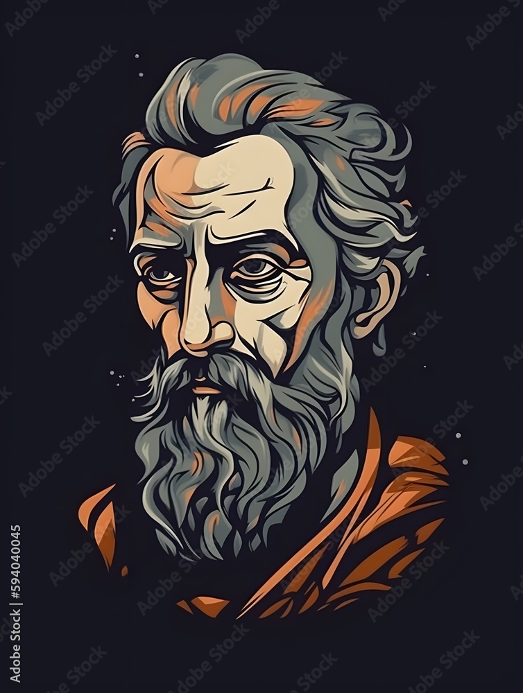 Saint Matthias Apostle of Jesus Christ Colored Illustration. Generative Ai. Saint Matthias Apostle of Jesus Christ Colored Illustration. Generative Ai.