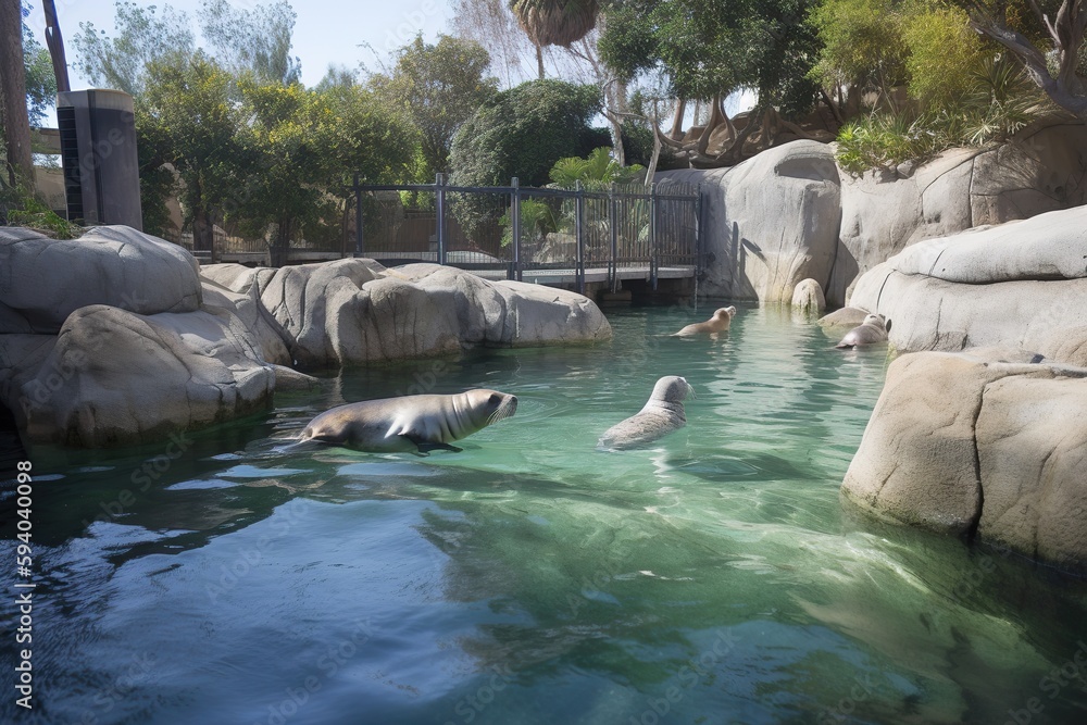 Fototapeta premium Take a day trip to visit a nearby zoo or aquarium, generative artificial intelligence