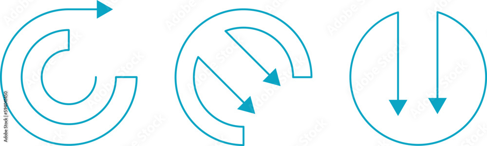 round arrows in logo style, pointing arrows set round arrows in logo style, pointing arrows set