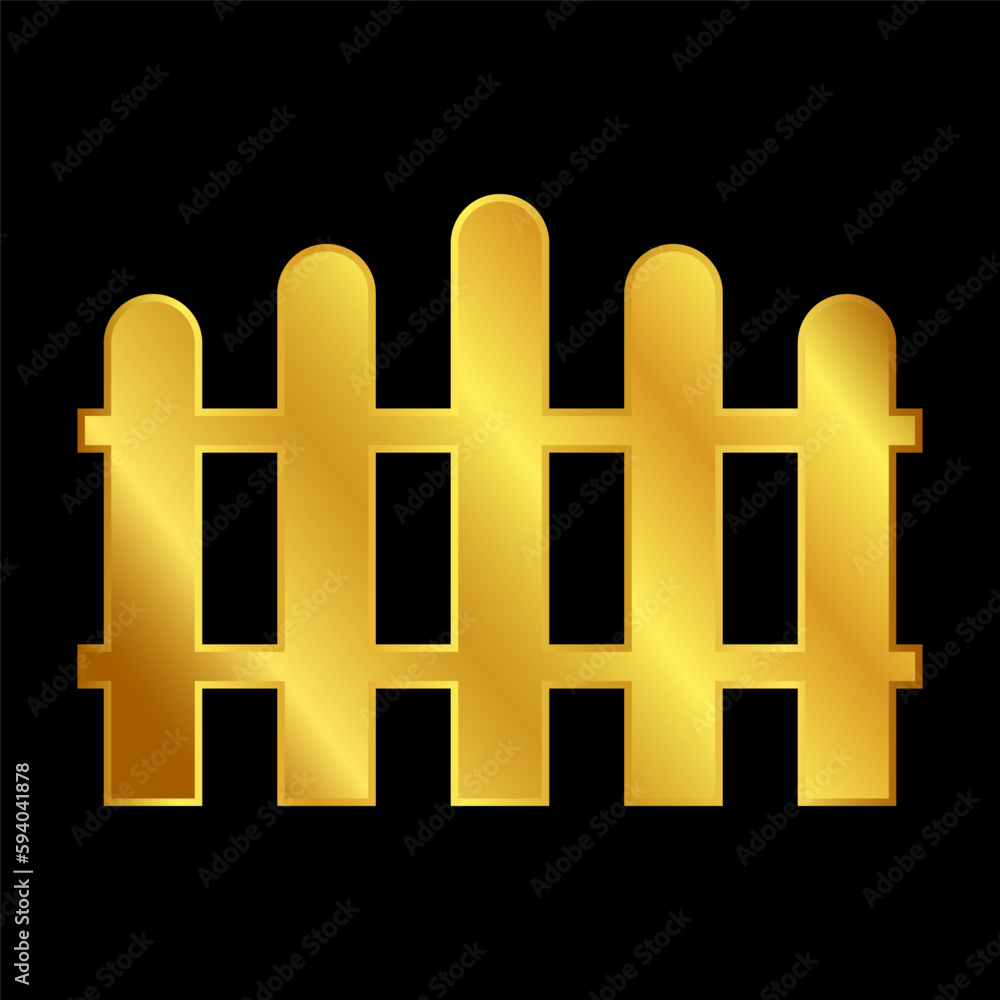 Obraz premium fence icon in gold colored