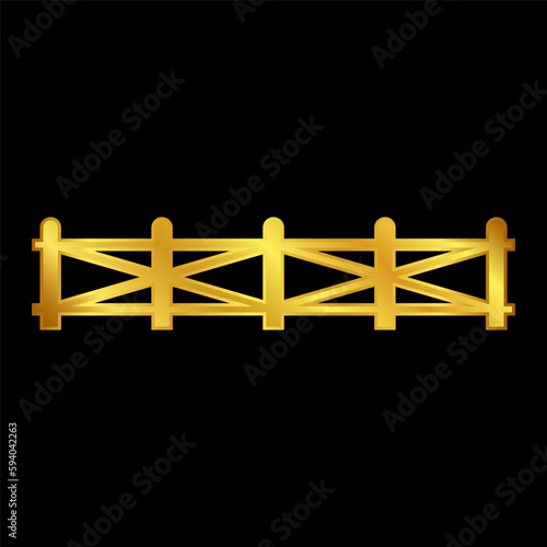 fence icon in gold colored