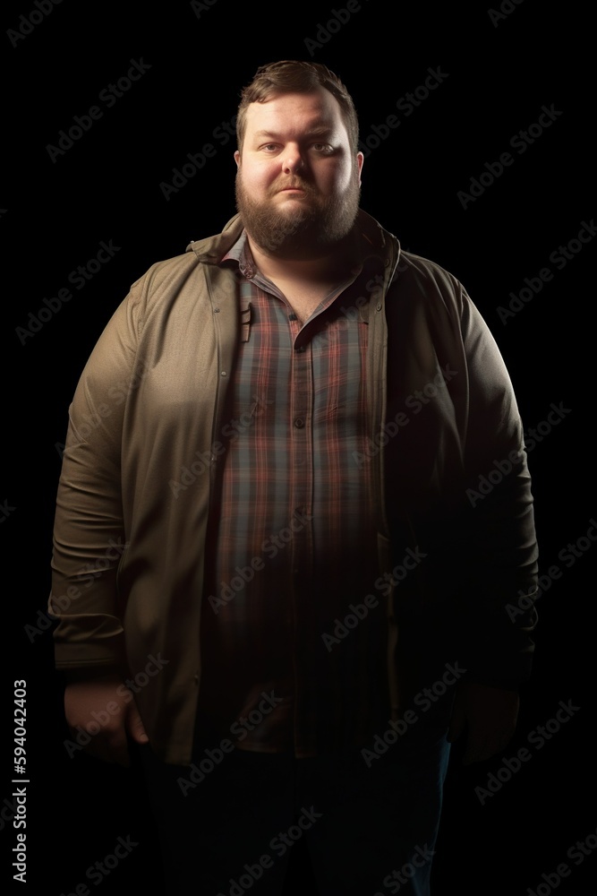 Obese man with unhealthy look