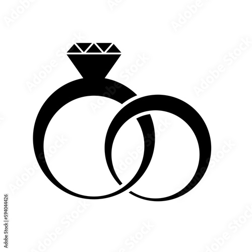 diamond ring icon in trendy flat design