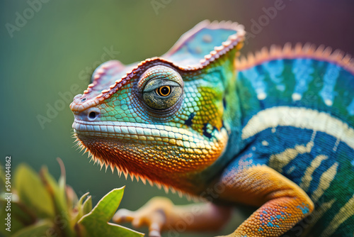 Colorful iguana also known as the American iguana is a lizard reptile in the genus Iguana in the iguana family. And in the subfamily Iguanidae. (ai generated)