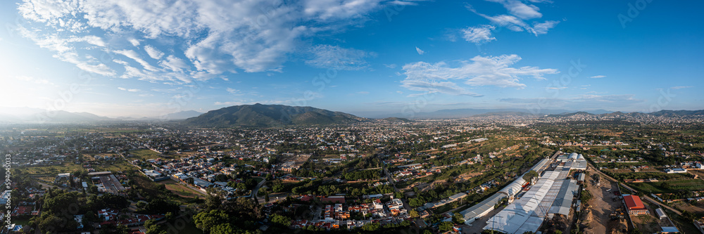 Aerial Panoramic Photo of Oaxaca City and Surrounding Mountains